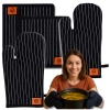 Set dublu manusi de cuptor si suport de oala