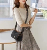 Elegant negru piele femei sac de umăr postbag