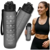 Sticla 1000ml TRESSARI sticla sport fara BPA pentru apa, solid PC, neagra