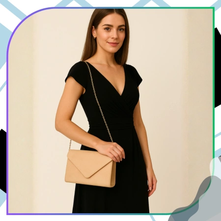 Geantă de umăr elegantă de seară pentru femei din piele întoarsă