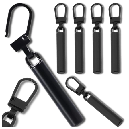 Set de 5 pandantive din metal negru pentru fermoare