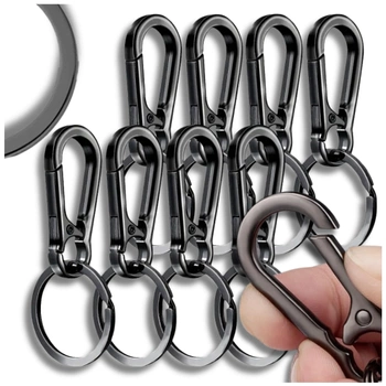 Breloc metalic cu cârlig breloc negru 8 buc