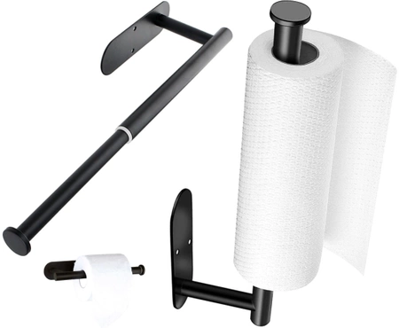 Suport telescopic autoadeziv negru