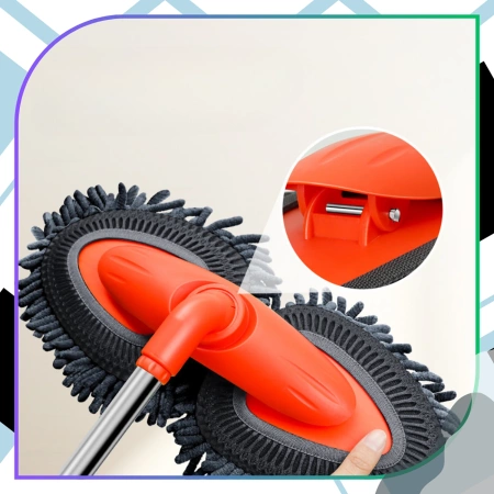 Perie de spălat telescopică moale cu cap rotativ