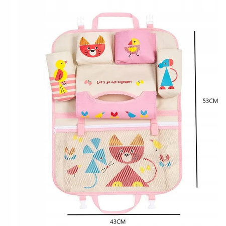 Organizator scaun auto, pentru tableta, cana, servetele, lapte, copii