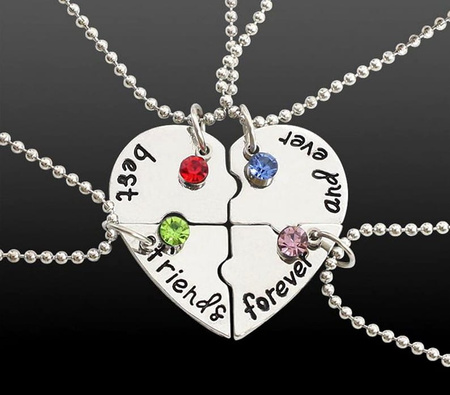 Colier prietenie pentru prieteni 4in1 Best Friends heart