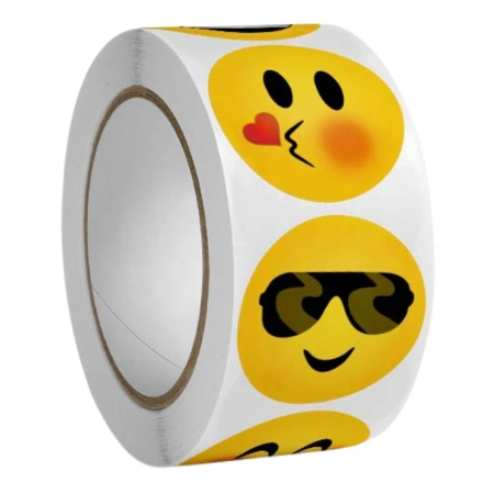 Autocolante emoji colorate pe o rolă de 500 buc. Emoticons DIY pentru copii