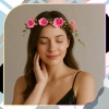 Bandita Coroana Roz Flori Trandafiri Stil Boho