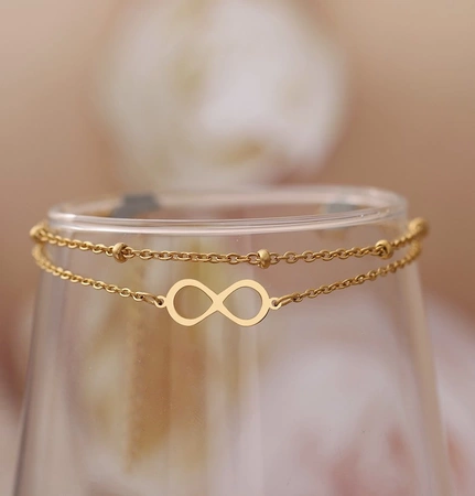 Bratara Infinity, otel chirurgical auriu, cifra opt