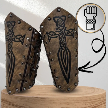 Bratara protectoare din piele. Bratara medievala 1 buc