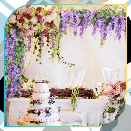 Agățat flori decorative violete artificiale 1buc cățărare pentru ghirlande de viță de vie