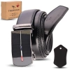 Curea neagră pentru pantaloni TRESSARI pentru bărbați, 120 cm, automată, din piele