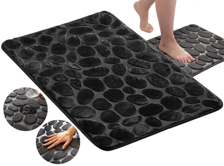 Covoraș absorbant anti-alunecare pentru baie, negru, moale