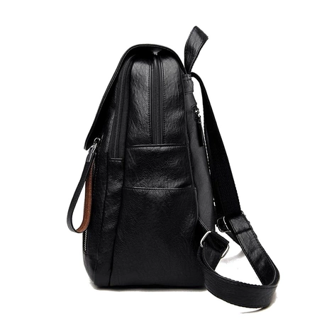 Rucsac urban elegant, negru, din piele ecologică