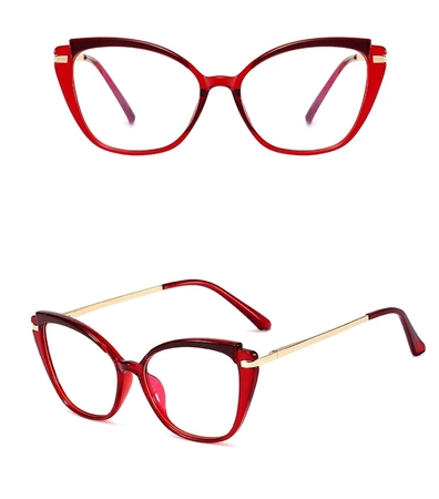 Ochelari clari eleganti cu antireflex, rosie pisica