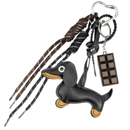 Breloc pentru o pungă de chei, breloc, pandantiv, teckel, tabletă de ciocolată