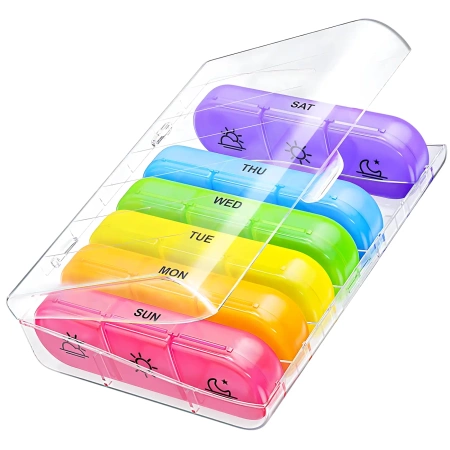 Cutie organizator colorat pentru medicamente 7 zile 3 momente ale zilei recipient casetă