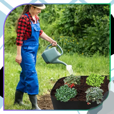 Geanta mare ghiveci cu flori pentru plantarea legumelor 120x60x30 cm