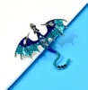 Broșă elegantă cu dragon albastru cu zirconi