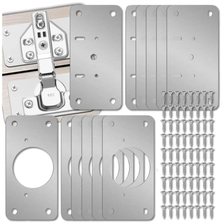 Set 12 placi reparatii balamale 4,5x9 cm pentru usi de mobila
