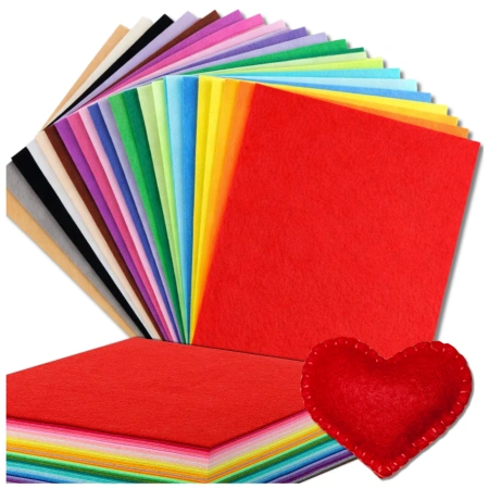 Foi decorative din fetru 30x30cm, set de 20 de bucăți, amestec de culori