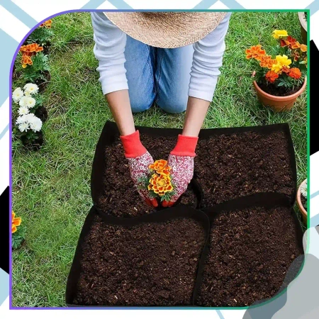 Set saci mare de 2 saci ghiveci pentru plantare legume 60x60x30 cm