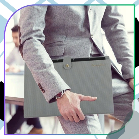 Organizator de dosare pentru documente A4, gri, 5 compartimente