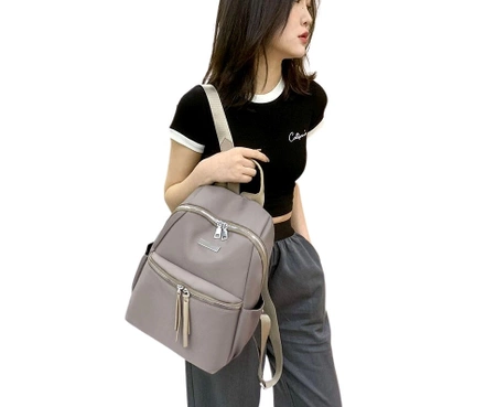 Rucsac de dama gri, rucsac urban, elegant, incapator