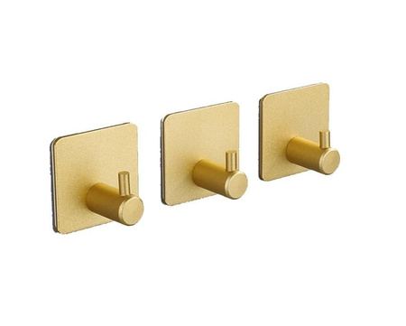 Set de 3 cârlige de perete autoadezive loft gold