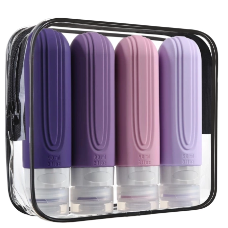 Set de 4 sticle de călătorie reutilizabile de 90 ml