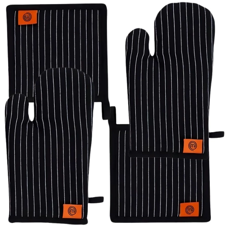 Set dublu manusi de cuptor si suport de oala