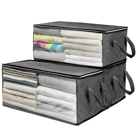Organizator solid set de 3 genti dulap mari pentru lenjerie de pat haine pături