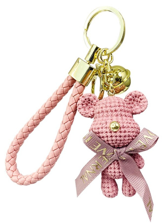 Breloc cu pandantiv ursuleț, roz