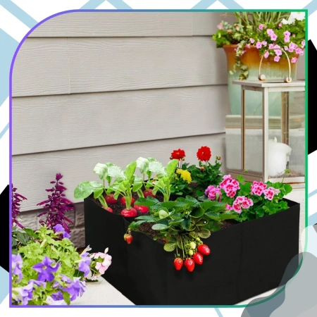 Set saci mare de 2 saci ghiveci pentru plantare legume 60x60x30 cm