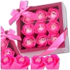 Trandafiri decorativi parfumati de sapun 9 buc. set cadou roz