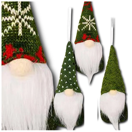 Gnom de Crăciun Moș Crăciun 15 cm Set de agățat Gnome de 3
