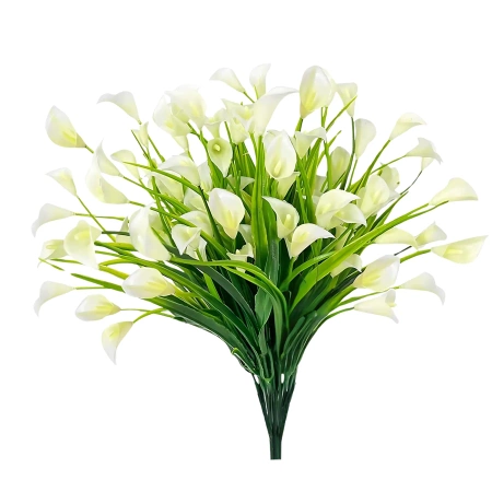 Flori artificiale crini albi decor buchet calla 5buc