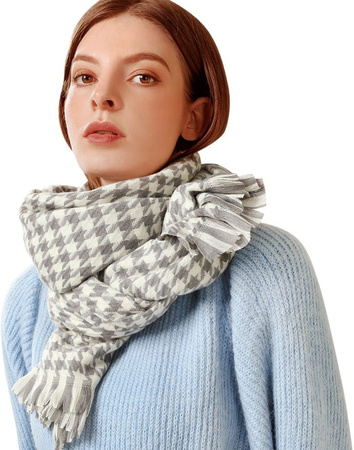 Fular mare in carouri, esarfa calda, esarfa