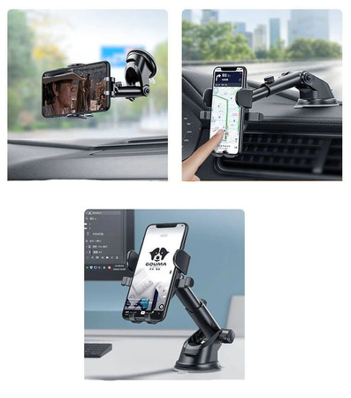 Suport negru telescopic pentru telefon auto