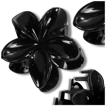 Agrafă de păr cu flori de plumeria cu falcă neagră