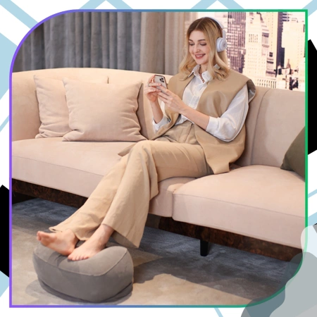 Pernă gri umflabilă confort pentru călătorie turistică