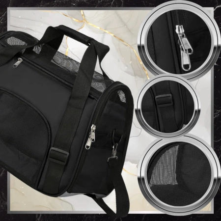 BAD&BAGS transport negru pentru geanta auto pentru caini mici