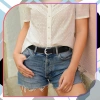 Curea elastică pentru bărbați împletită damă pentru pantaloni negru puternic