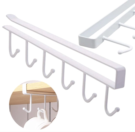 Cârlige 6pcs sub dulap suport ustensile de bucătărie rack