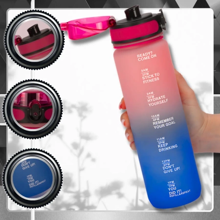 Sticla TRESSARI BPA Free 1000ml pentru alergat cu apa Tritan