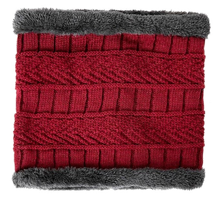 Set barbati: palarie + esarfa, tunel termoizolant rosu