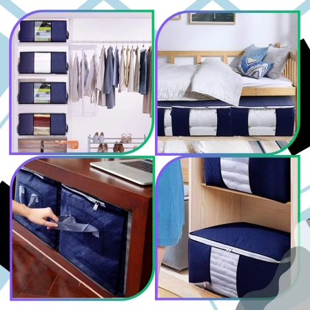 Set organizator 90L cu 3 saci pentru dulapuri, lenjerie de pat, haine, dimensiune mare