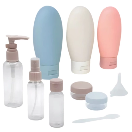 Set sticle de voiaj din silicon din 11 piese pentru produse cosmetice