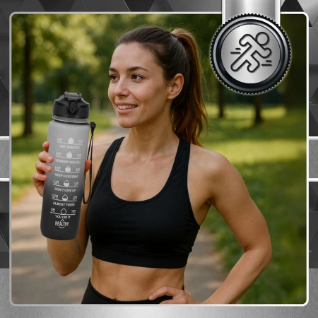 Sticla sport TRESSARI de 1000 ml, sticla solida Tritan fara BPA