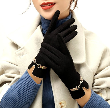 Mănuși touch damă, negre, elegante